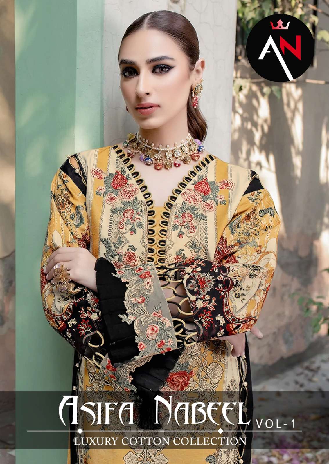 ASIFA NABEEL VOL-1 BY ASLIWHOLESALE 1001 TO 1008 SERIES COTTON PRINT DRESSES