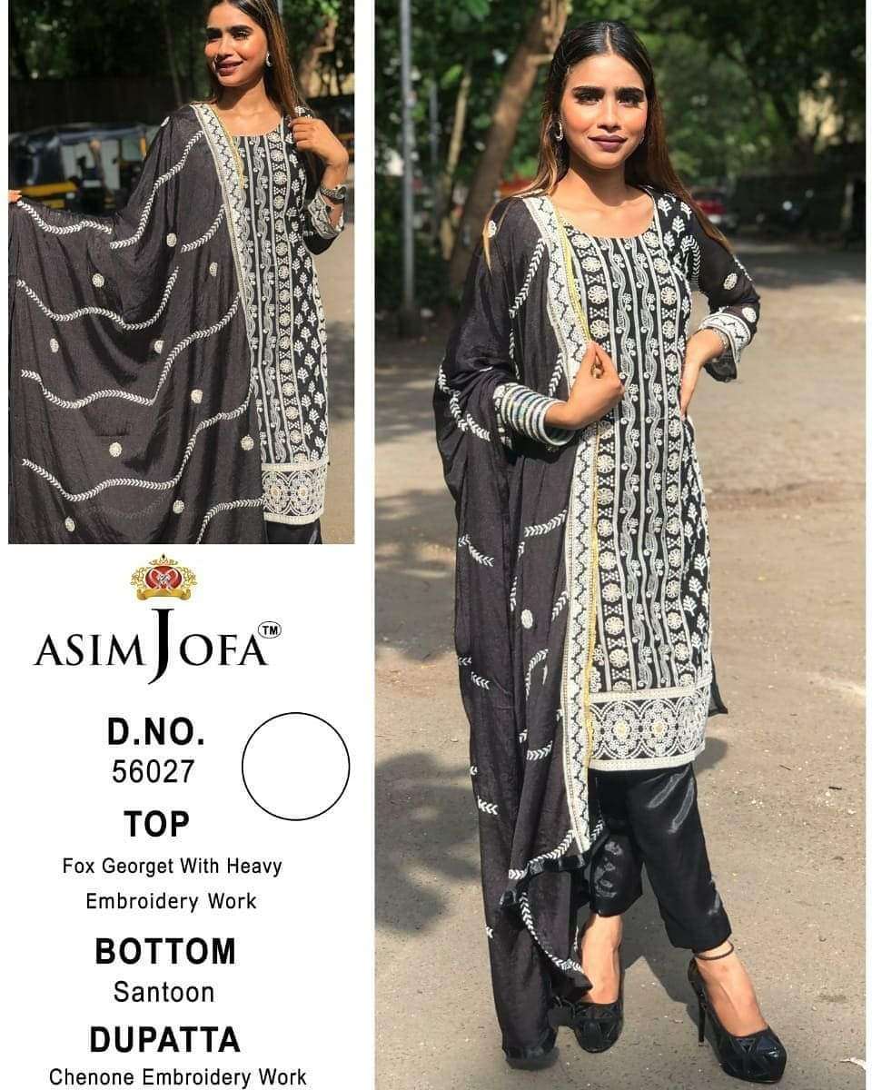 ASIM JOFA 56027 BY ASIM JOFA FAUX GEORGETTE EMBROIDERY PAKISTANI DRESS