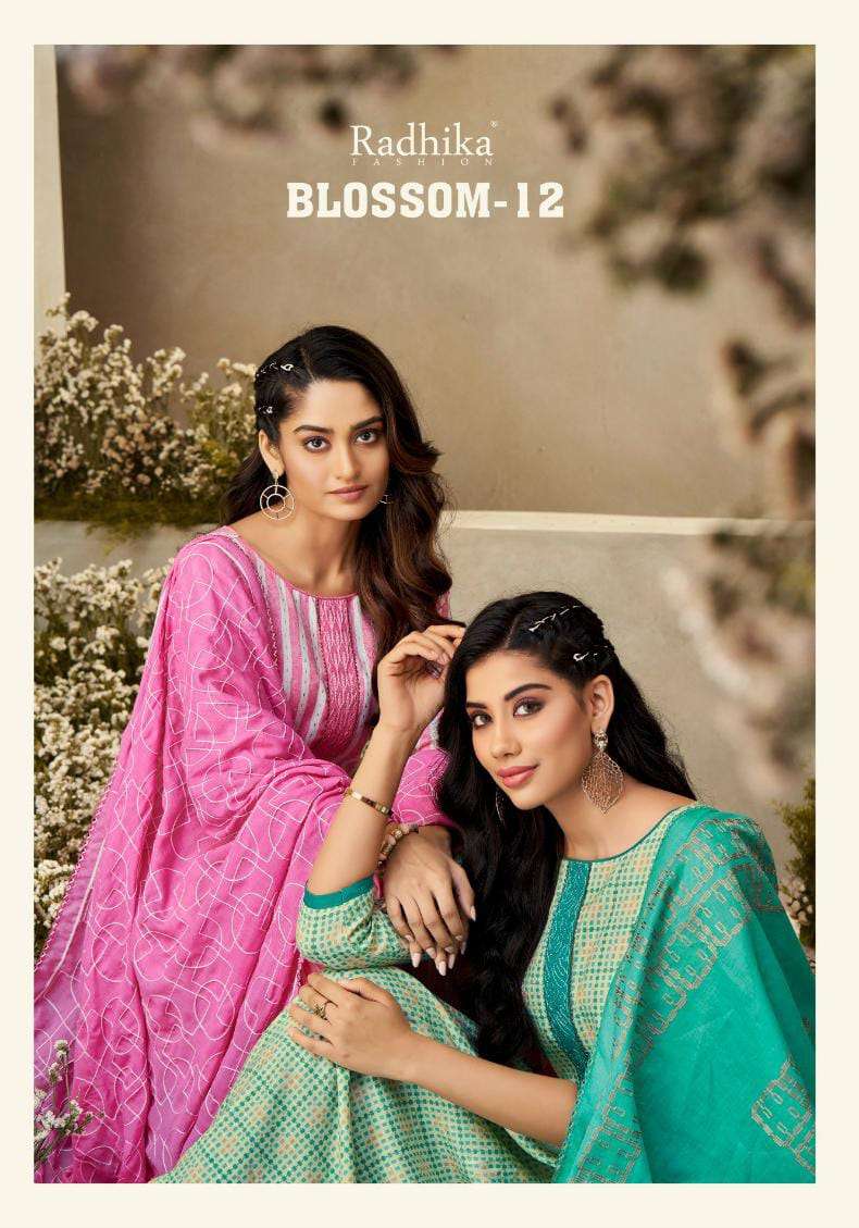 BLOSSOM -12 BY RADHIKA FASHION 49001 TO 49008 SERIES COTTON EMBROIDERY DRESSES