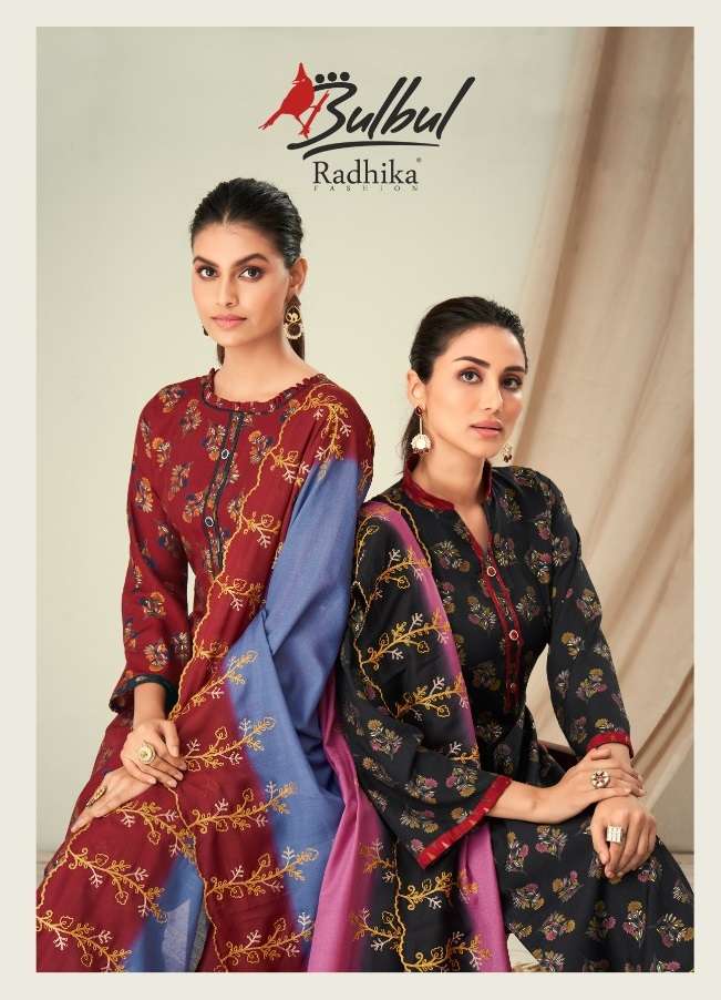 BULBUL BY RADHIKA FASHION 30001 TO 30008 SERIES VISCOSE MUSLIN DRESSES