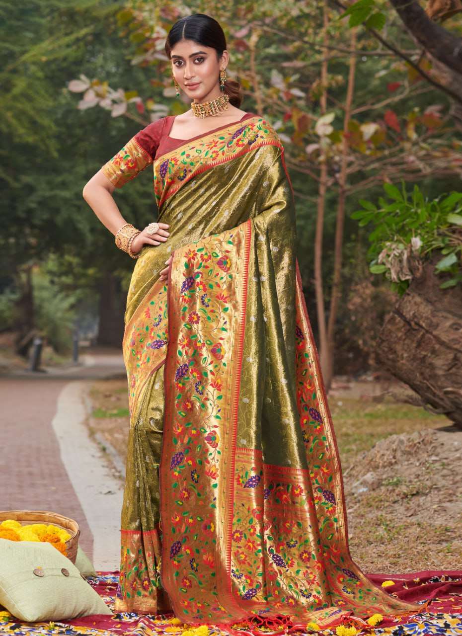 BUNAVAT SONPARI BY SANGAM PRINTS 10001 TO 10006 SERIES PAITHANI SILK SAREES