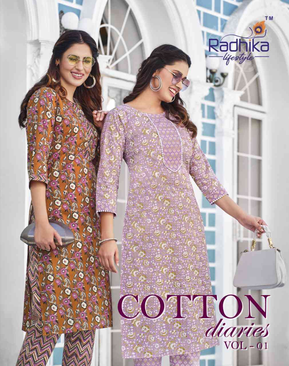 COTTON DIARIES VOL-1 BY RADHIKA LIFESTYLE 1001 TO 1006 SERIES COTTON KURTI & PANTS