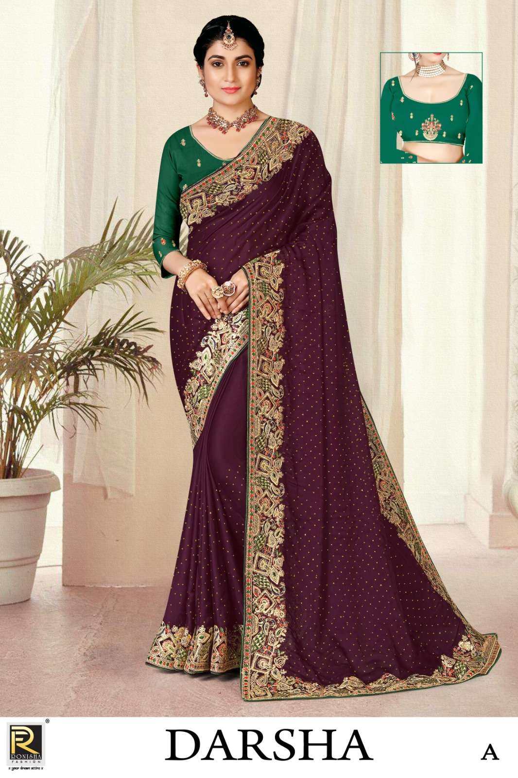 DARSHA BY RONISHA FASHION DESIGNER SATIN WORK SAREES