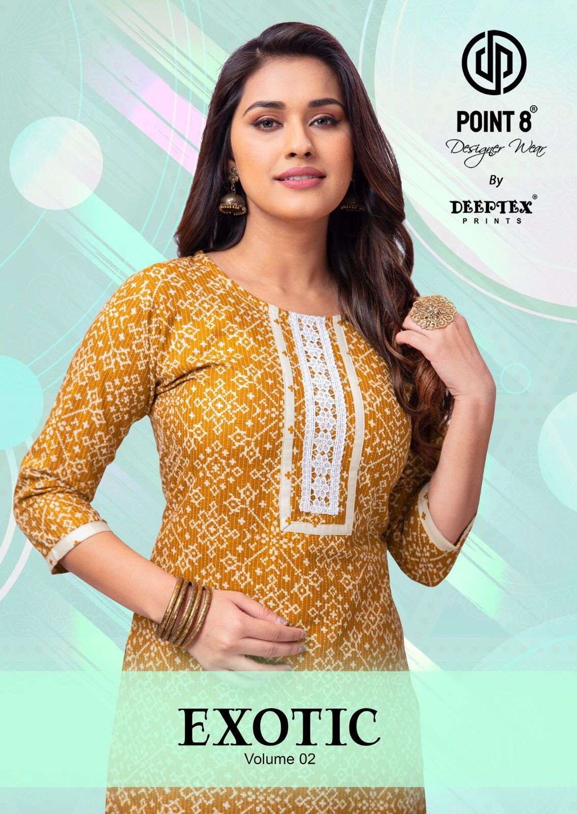 EXOTIC VOL-2 BY DEEPTEX 2001 TO 2008 SERIES COTTON PRINT KURTI & PANTS