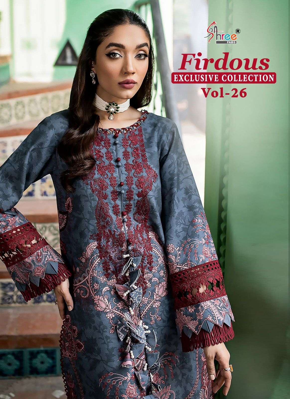 FIRDOUS EXCLUSIVE COLLECTION VOL-26 BY SHREE FABS  2559 TO 26566 SERIES PAKISTANI LAWN DRESSES