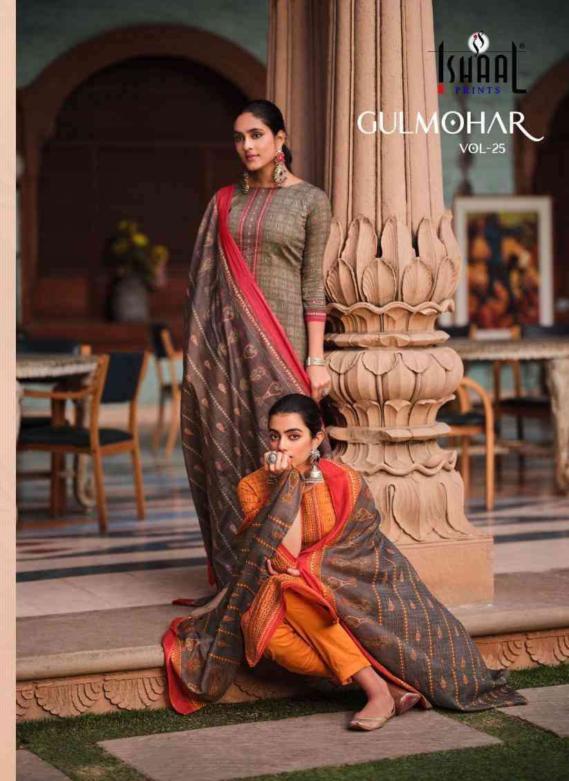 GULMOHAR VOL-25 BY ISHAAL PRINTS 25001 TO 25010 SERIES COTTON PRINT DRESSES