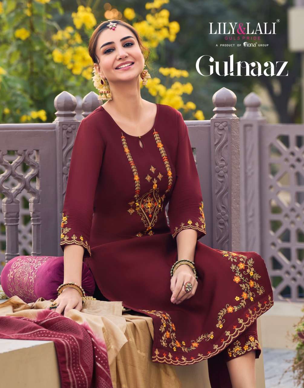 GULNAAZ BY LILY & LALI 10701 TO 10706 SERIES VENICE SILK STITCHED DRESSES