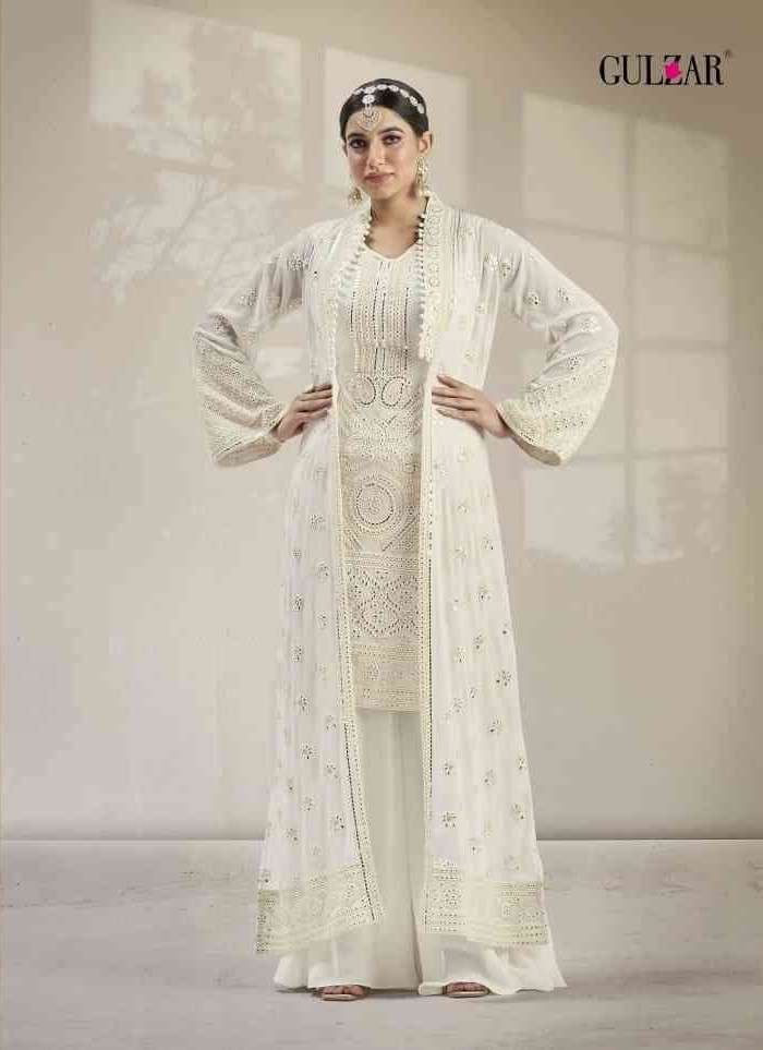 GULZAR 2001 COLOURS BY GULZAR GEORGETTE MIRROR WORK DRESSES