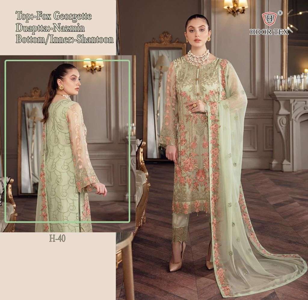 H-40 HIT DESIGN BY HOOR TEX FAUX GEORGETTE WORK PAKISTANI DRESS