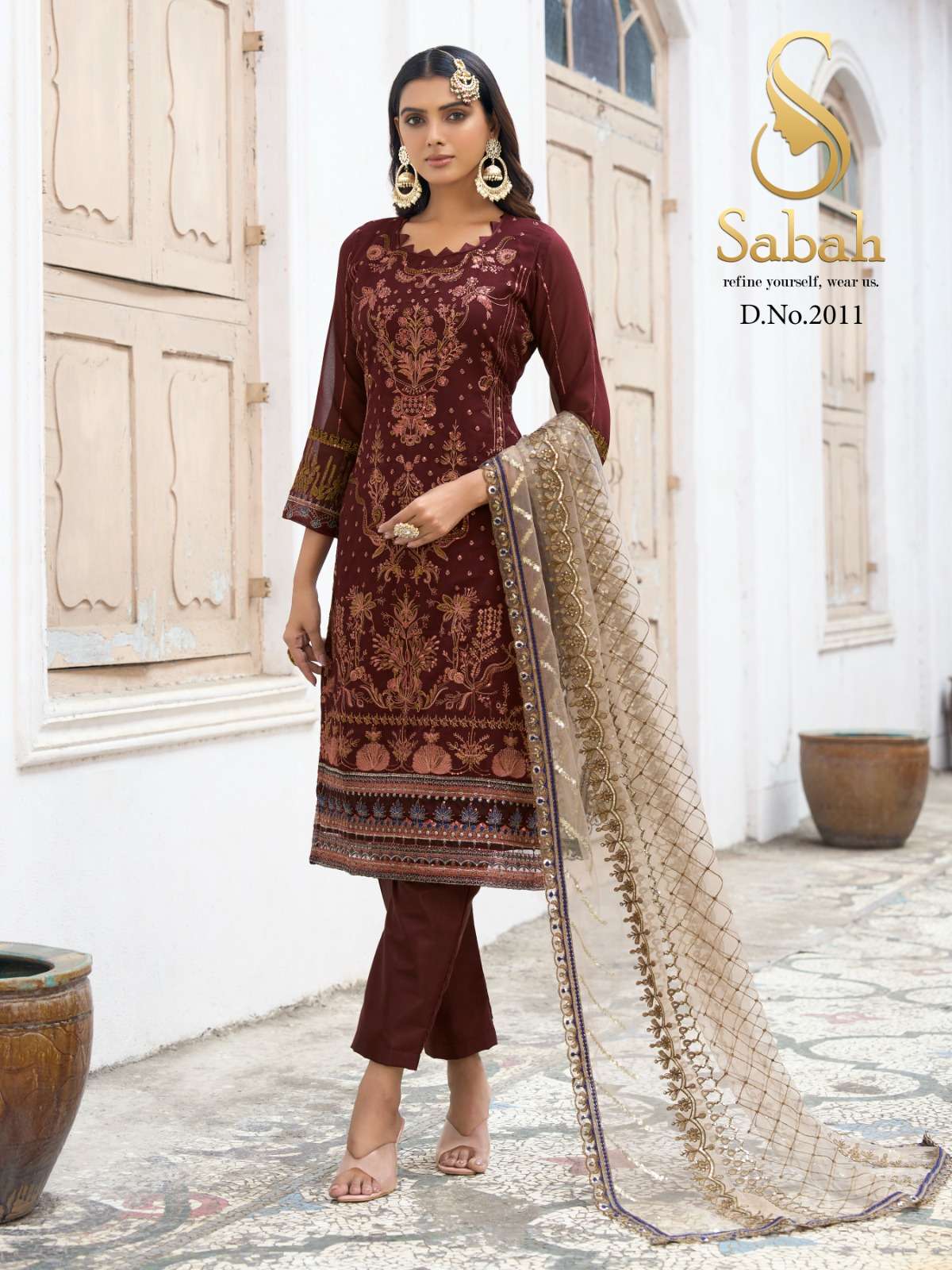 INAYAT BY SABAH 2011 TO 2016 SERIES FAUX GEORGETTE WORK DRESSE