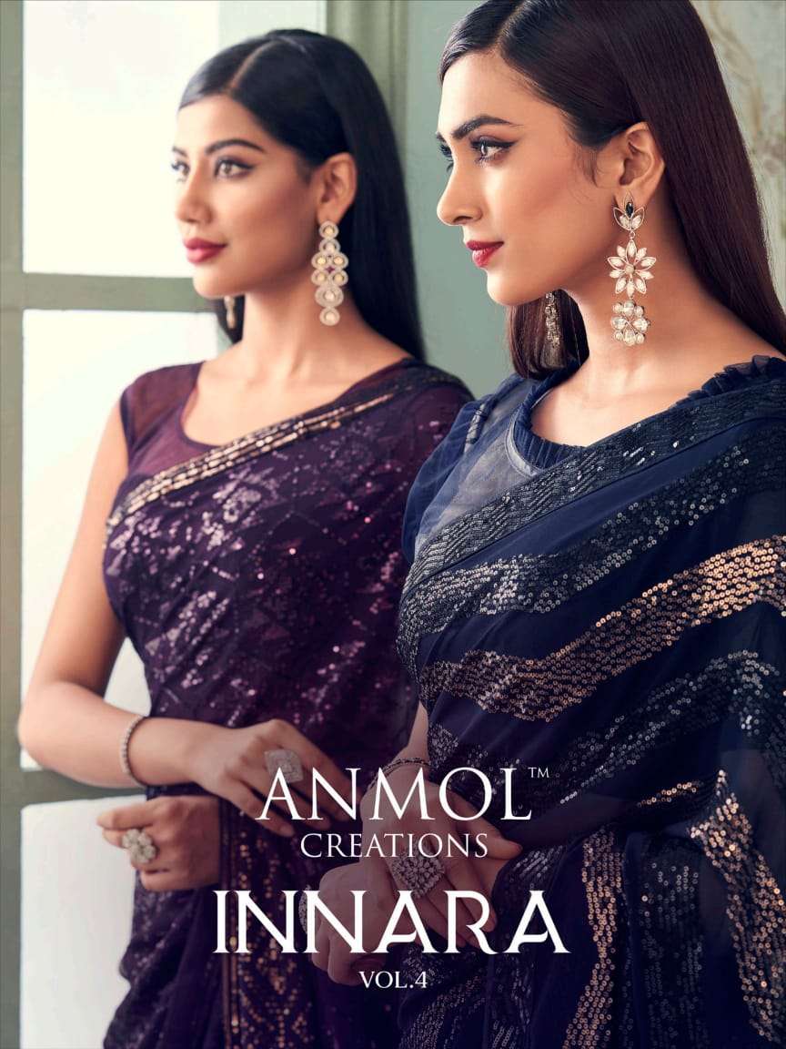 INNARA VOL-04 BY ANMOL CREATIONS 2401 TO 2414 SERIES DESIGNER GEORGETTE SAREES