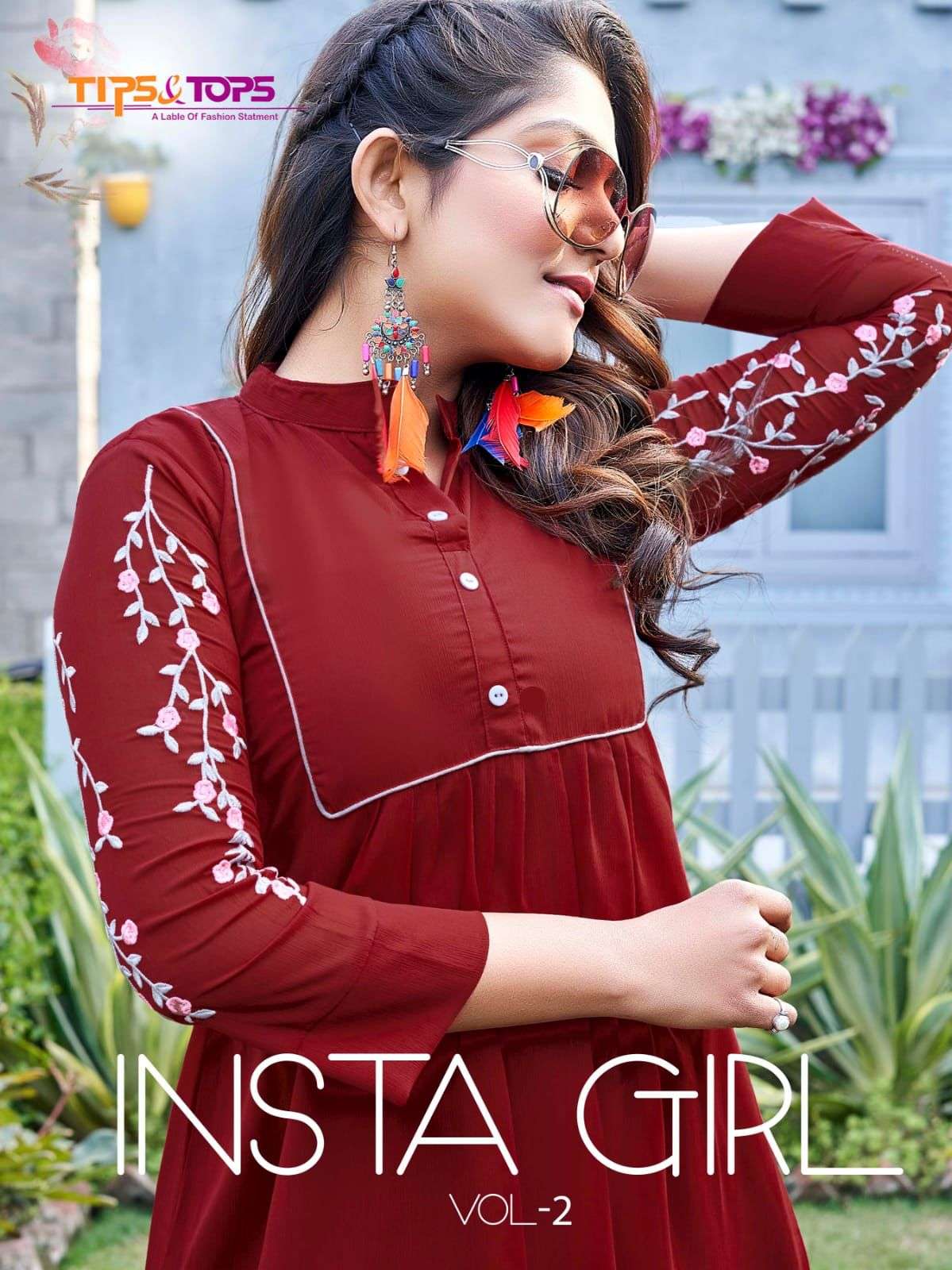 INSTA GIRL VOL-2 BY TIPS & TOPS GEORGETTE EMBROIDERY TOPS