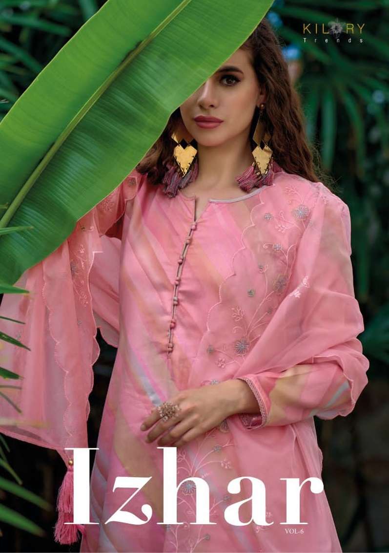 IZHAR VOL-6 BY KILORY TRENDZ 601 TO 608 SERIES JAAM COTTON WORK DRESSES