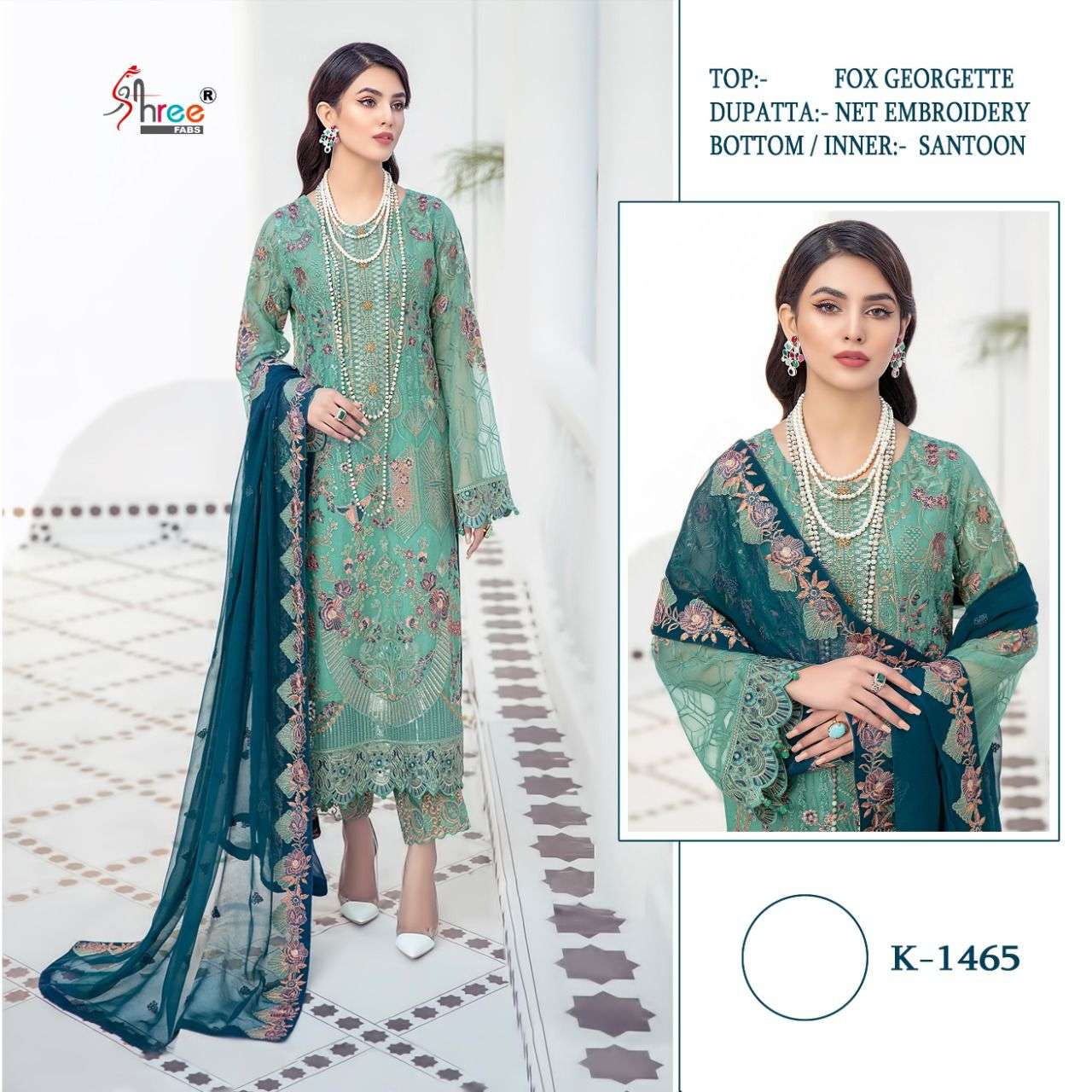 K-1465 HIT DESIGN BY SHREE FABS FAUX GEORGETTE PAKISTANI DRESS