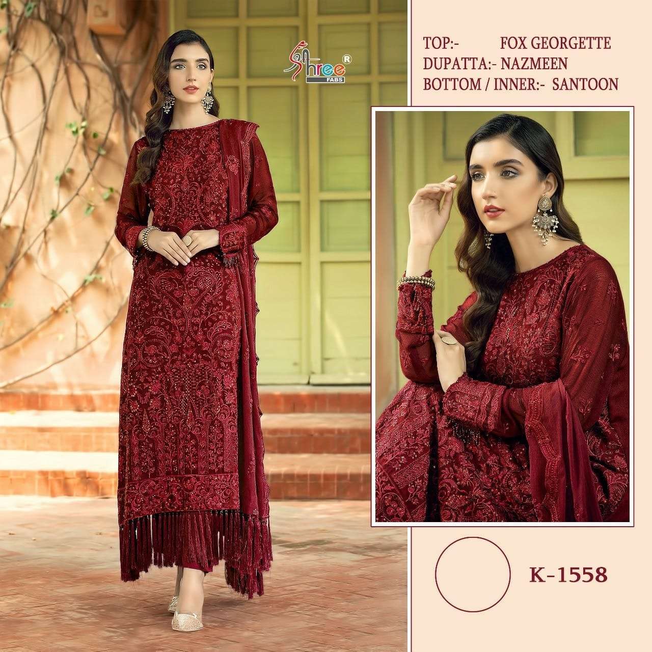 K-1558 HIT DESIGN BY SHREE FABS FAUX GEORGETTE PAKISTANI DRESS