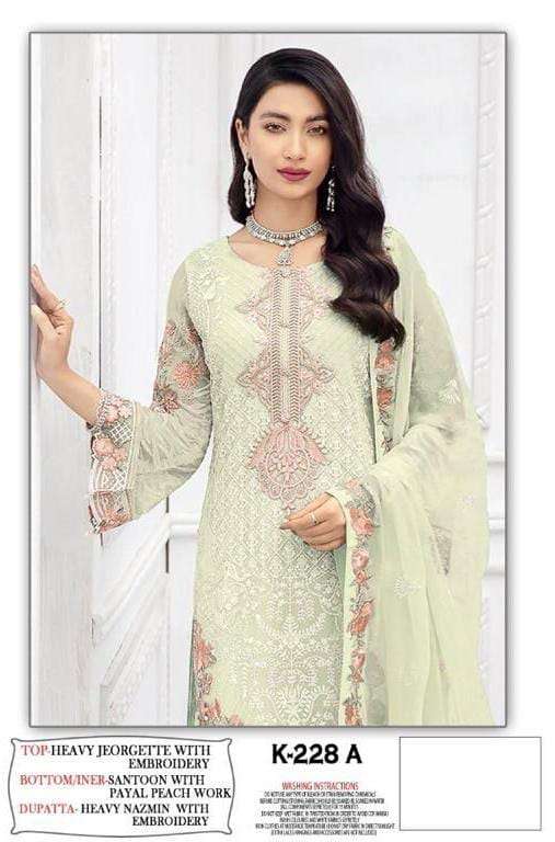 K-228 HIT DESIGN BY KILRUBA GEORGETTE EMBROIDERY PAKISTANI DRESS