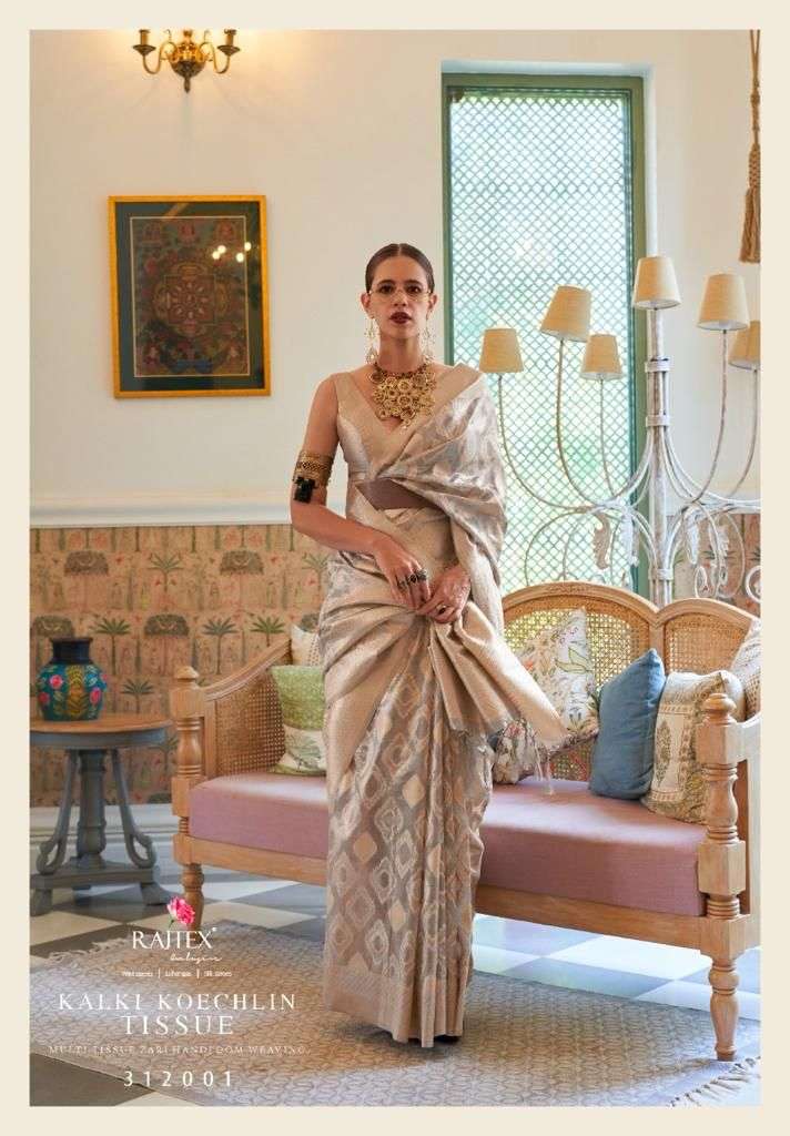 KALKI KOECHLIN VOL-2 BY RAJTEX 312001 TO 312006 SERIES TISSUE ZARI SAREES