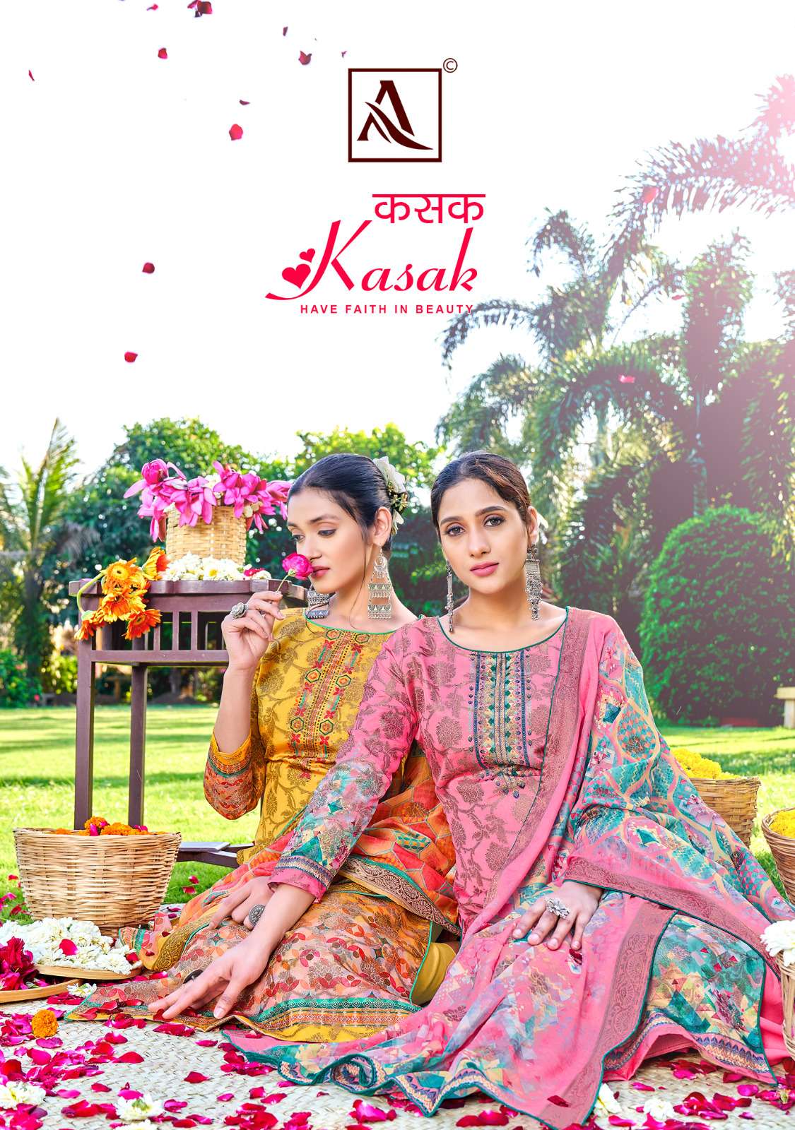 KASAK BY ALOK SUIT 1168-001 TO 1168-006 SERIES JACQUARD HANDWORK DRESSES