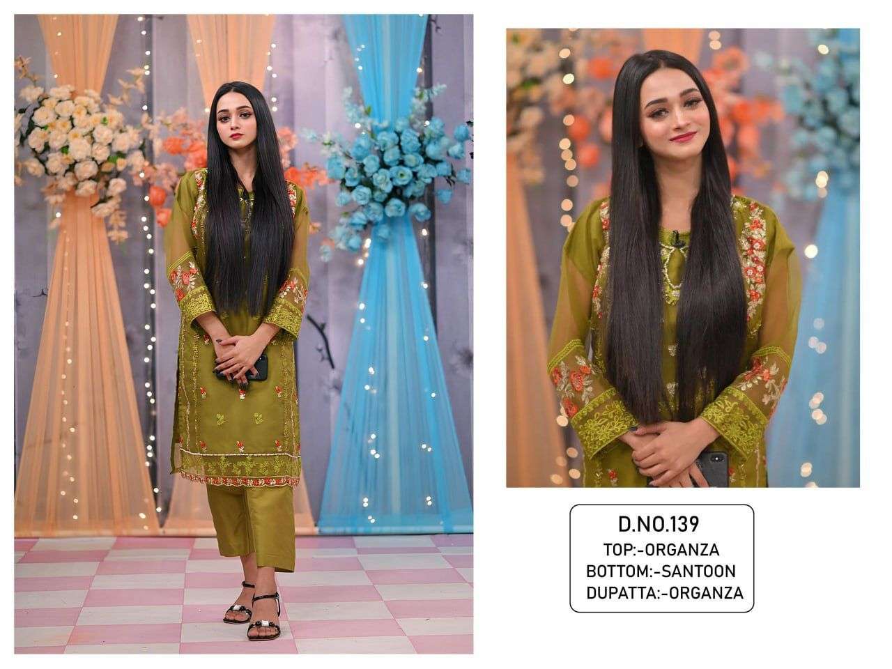 KF-139 COLOURS BY ASLIWHOLESALE 139 TO 139-E SERIES ORGANZA PAKISTANI DRESSES