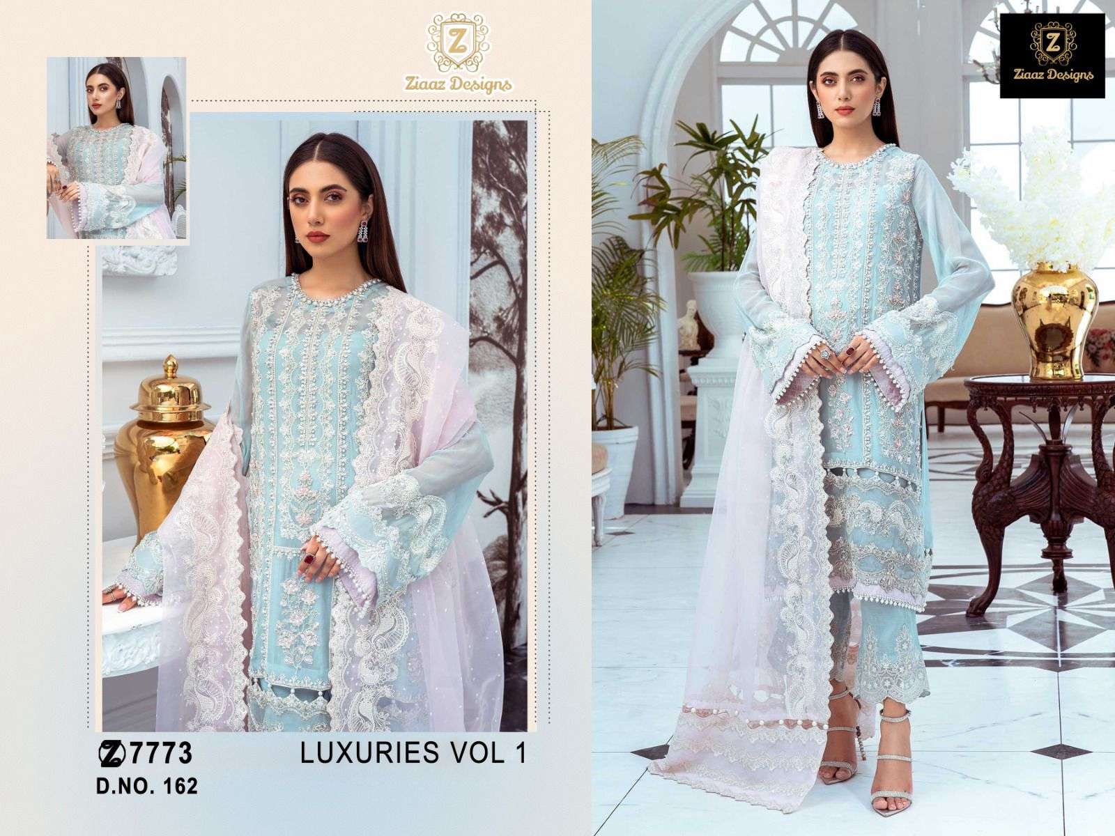 LUXURIES VOL-1 BY ZIAAZ DESIGNS ORGANZA EMBROIDERY PAKISTANI DRESS