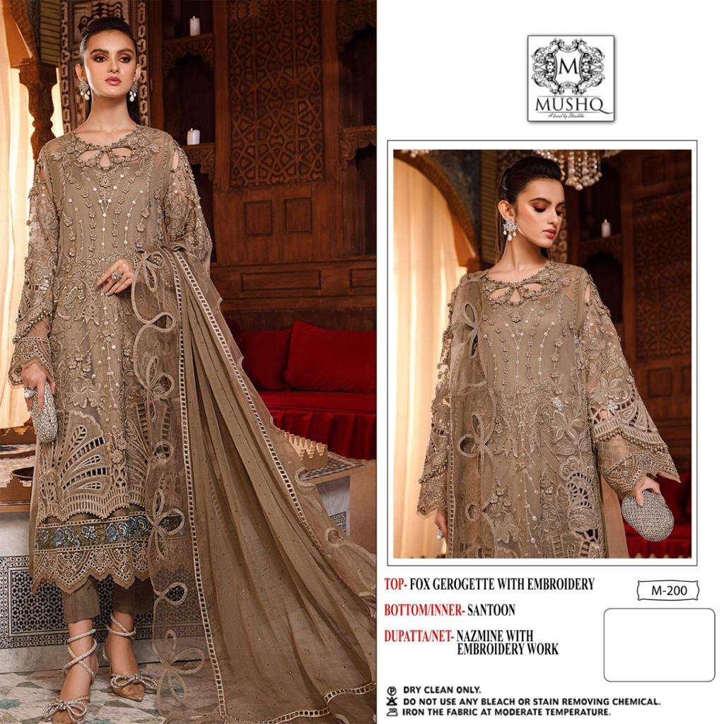 M-200 HIT DESIGN BY MUSHQ HEAVY FAUX GEORGETTE PAKISTANI DRESS