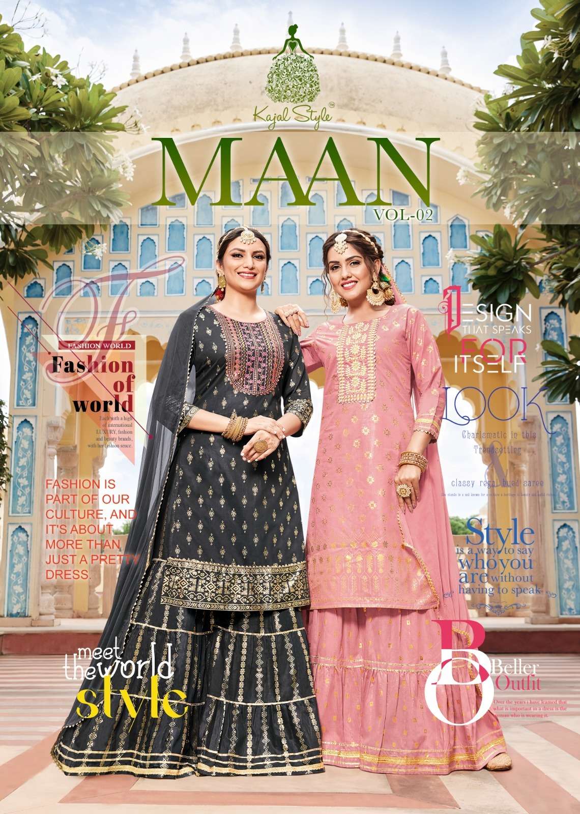 MAAN VOL-2 BY KAJAL STYLE 2001 TO 2008 SERIES CHANDERI PRINT EMBROIDERY DRESSES