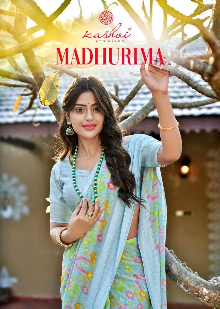 MADHURIMA BY KASHVI CREATION 22001 TO 22008 SERIES MOSS JACQUARD SAREES