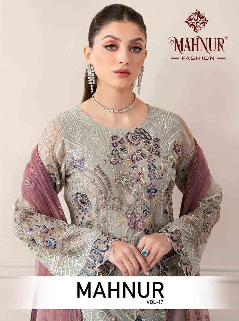 MAHNUR VOL-17 BY MAHNUR FASHION 17001 TO 17003 SERIES GEORGETTE PAKISTANI DRESSES