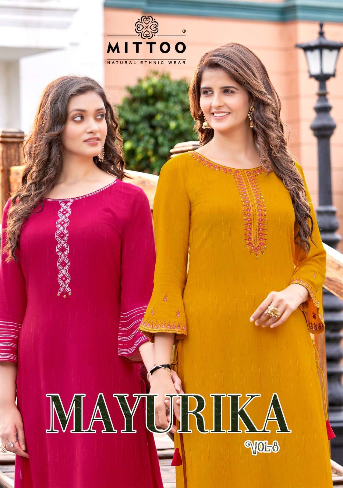 MAYURIKA VOL-08 BY MITTOO 4446 TO 4451 SERIES HEAVY RAYON WORK KURTIS