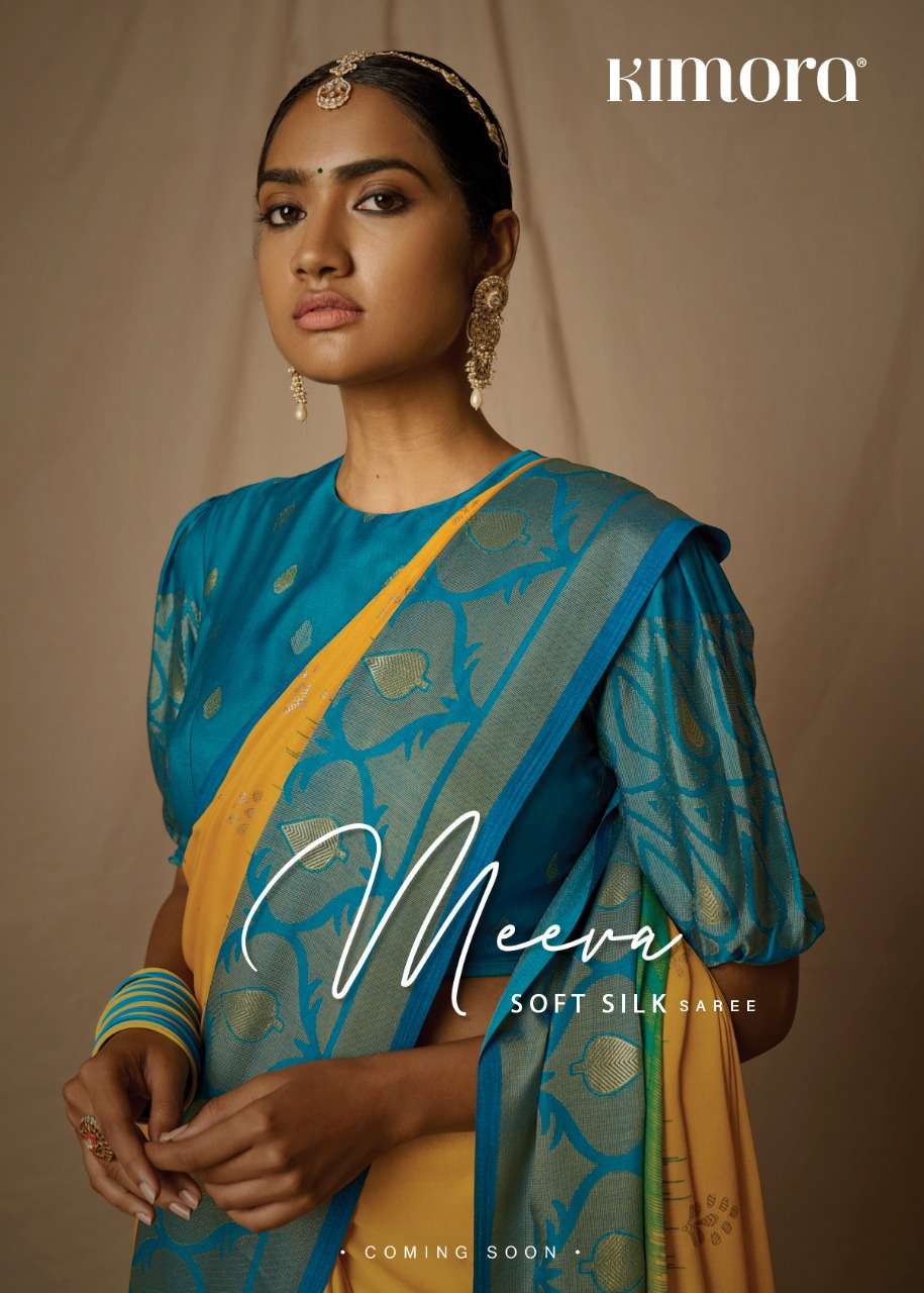 MEERA SOFT SILK BY KIMORA 601 TO 606 SERIES DESIGNER SOFT SILK SAREES