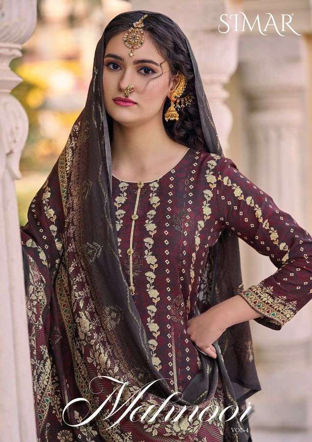 MEHNOOR VOL-4 BY SIMAR 9585 TO 9592 SERIES VISCOSE MUSLIN WORK DRESSES