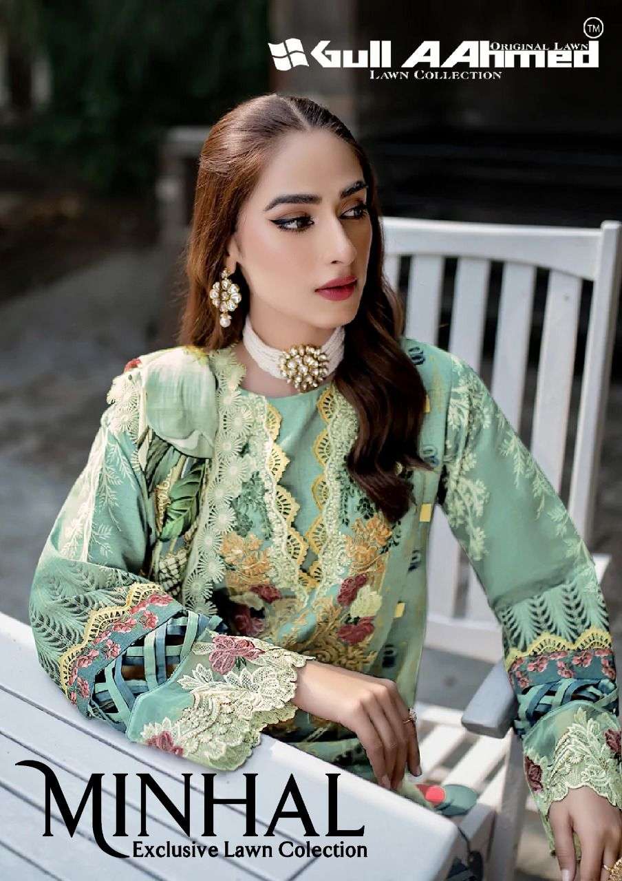 MINHAL EXCLUSIVE LAWN COLLECTION BY GUL AHMED 1001 TO 1006 SERIES EXCLUSIVE DRESSES