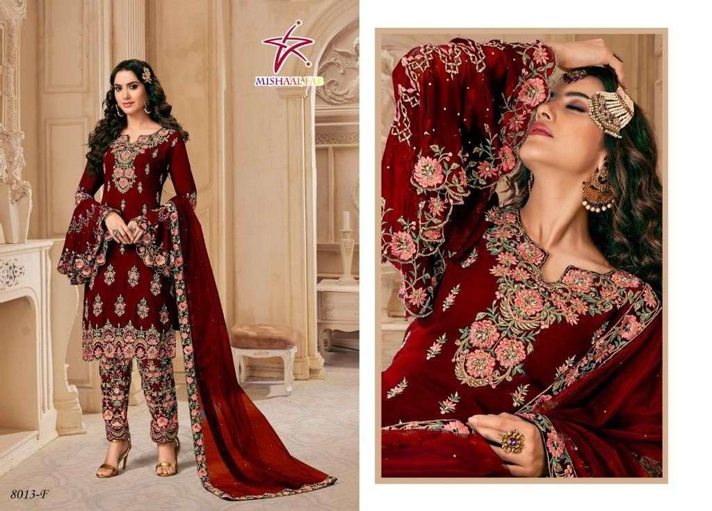 MISHAAL 8013 COLOURS BY MISHAAL FAB HEAVY GEORGETTE EMBROIDERY DRESS