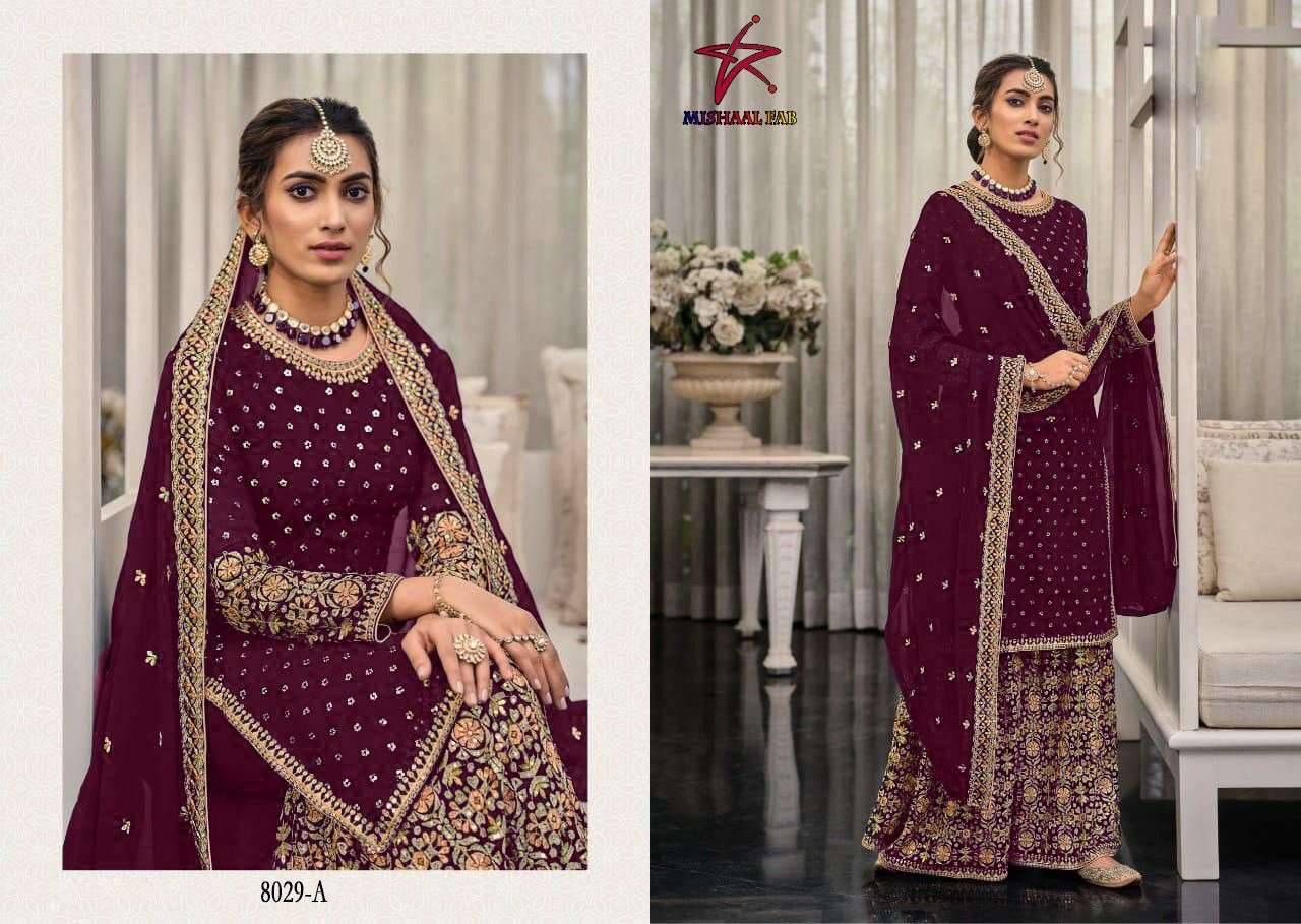 MISHAAL 8029 COLOURS BY MISHAAL FAB 8029-A TO 8029-D SERIES GEORGETTE DRESSES