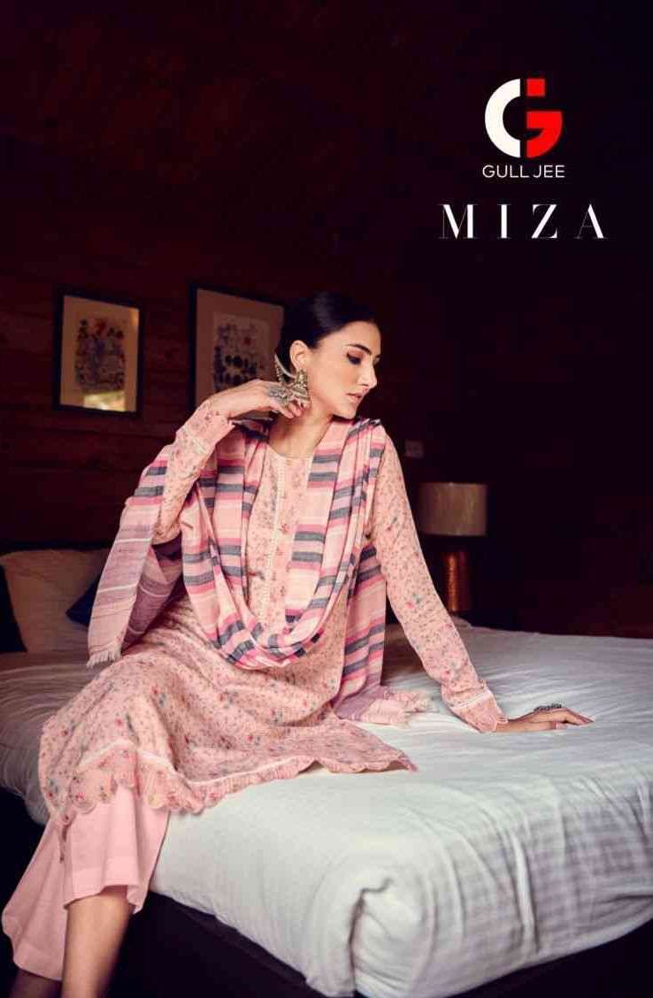 MIZA BY GULL JEE 13901 TO 13906 SERIES COTTON SATIN EMBROIDERY DRESSES