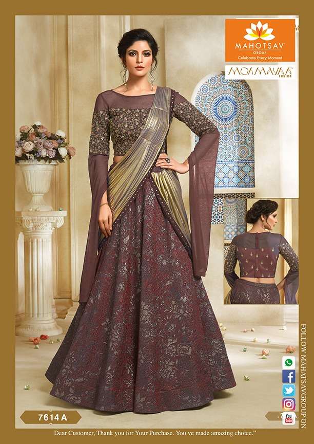 MOHMAYA SALE COLLECTION BY MAHOTSAV IMPORTED HEAVY WORK CROP TOP LEHENGAS