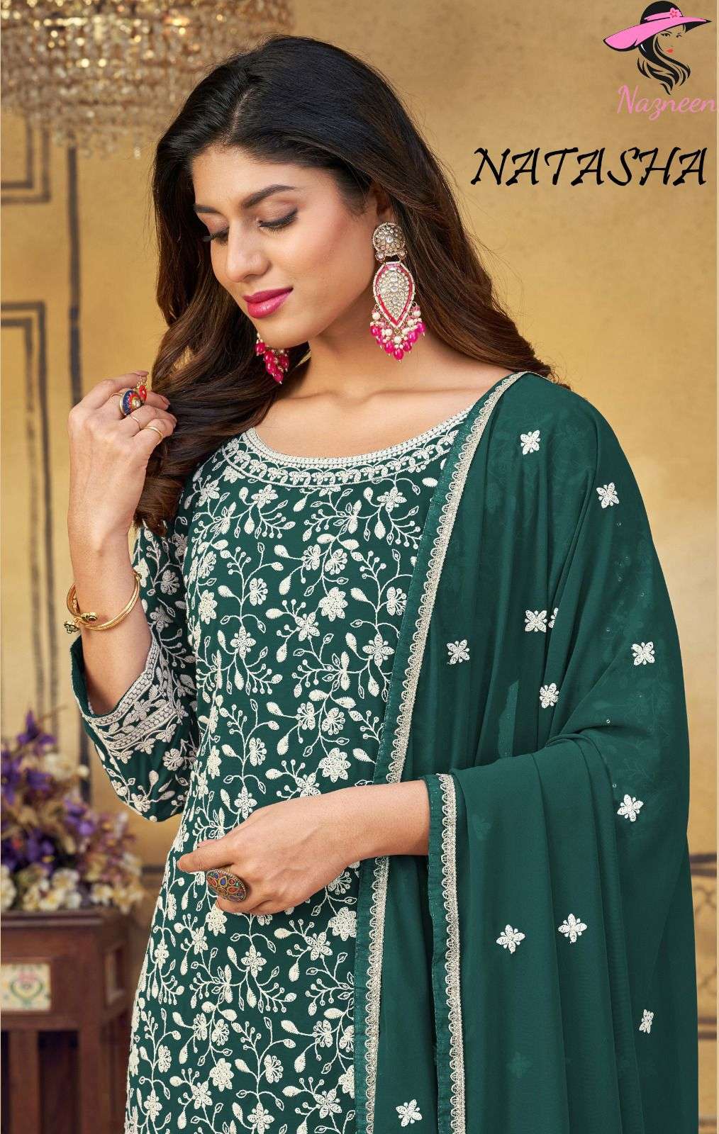 NAZNEEN NATASHA BY ASLIWHOLESALE 1473 TO 1476 SERIES FAUX GEORGETTE DRESSES