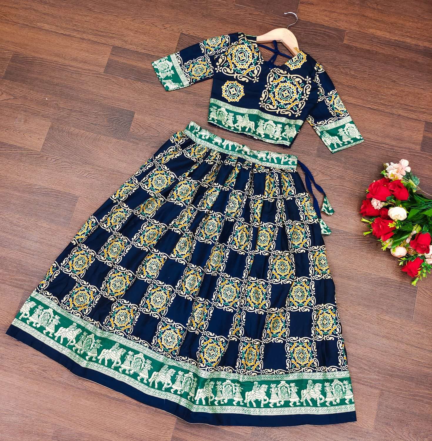 NIBKA VOL-8 BY ASLIWHOLESALE SOFT SILK PRINT KIDS NAVRATRI LEHENGAS