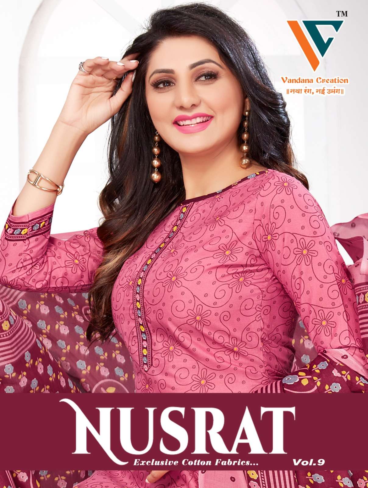 NUSTRA VOL-09 BY VANDANA CREATION 1001 TO 1012 SERIES METAL PRINT COTTON DRESSES