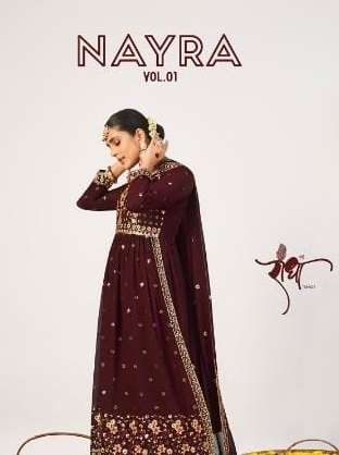 NYRA VOL-1 BY RADHA TRENDZ 1041 TO 1045 SERIES GEORGETTE EMBROIDERY DRESSES