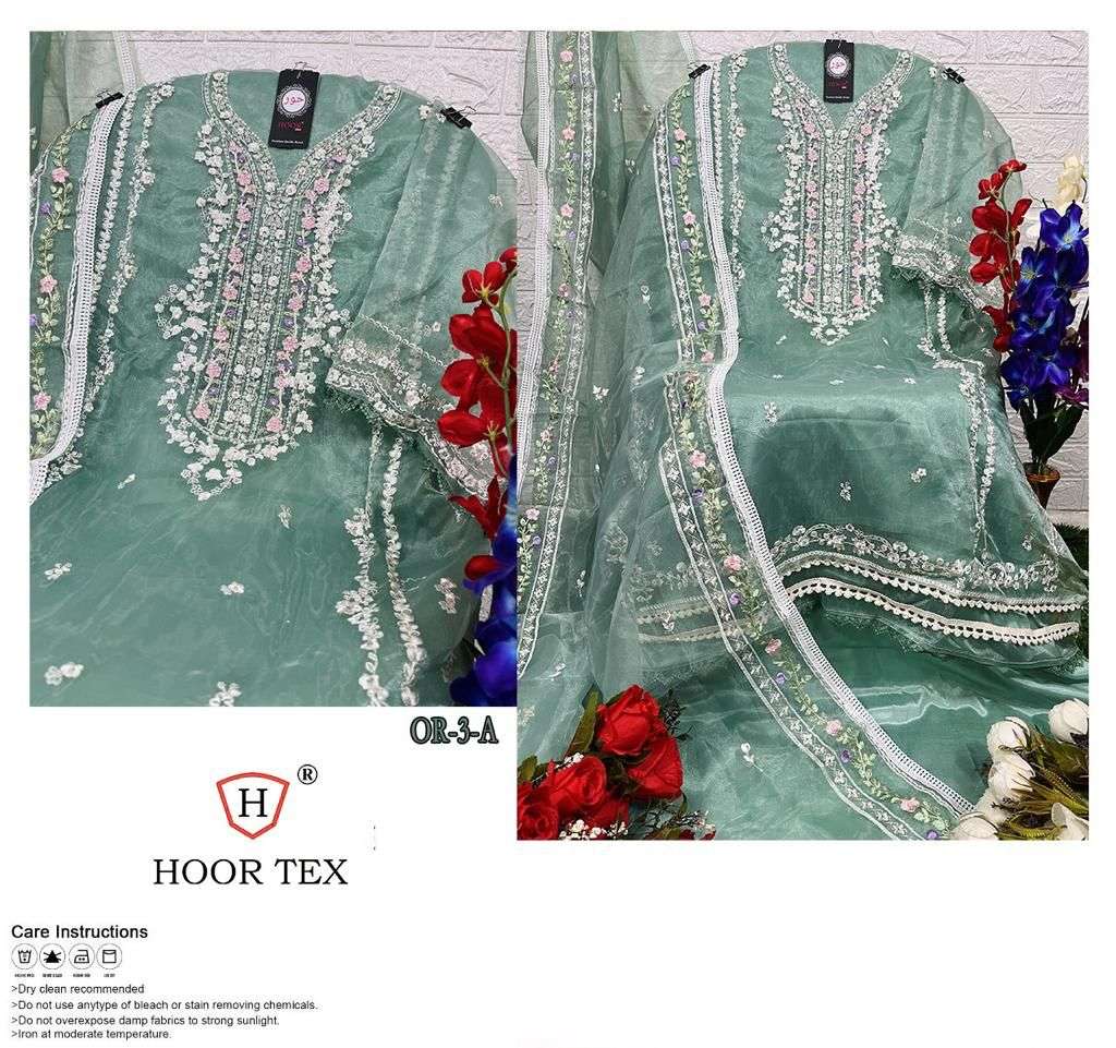 OR-03 HIT DESIGN BY HOOR TEX ORGANZA WORK DRESSES