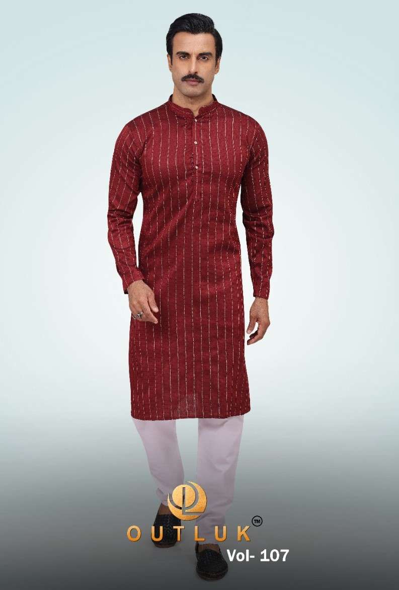 OUTLUK VOL-107 BY OUTLUK 107001 TO 107007 SERIES MENS KURTAS WITH PAJAMA