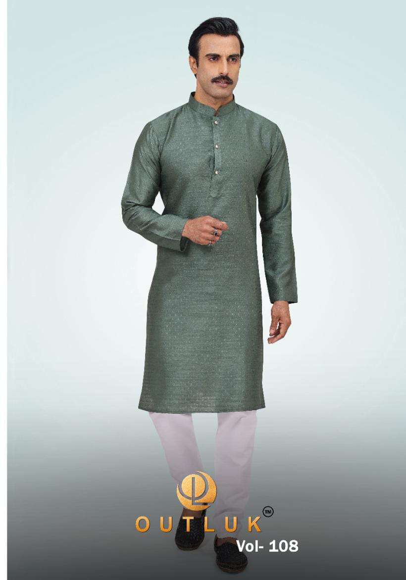 OUTLUK VOL-108 BY OUTLUK 108001 TO 108005 SERIES MENS KURTAS WITH PAJAMA