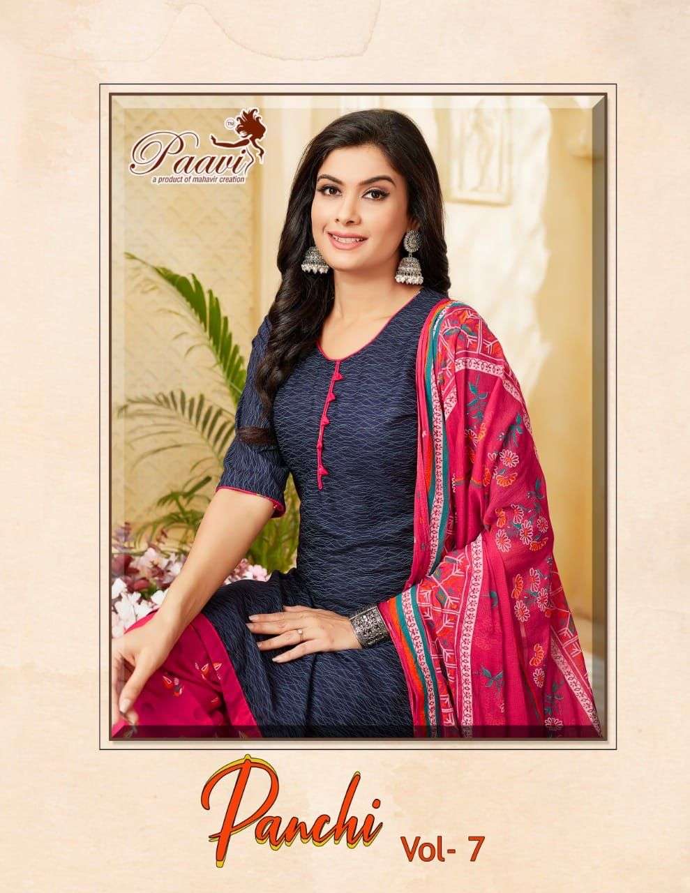 PANCHI VOL-7 BY PAAVI 7001 TO 7008 SERIES RAYON WORK STITCHED DRESSES