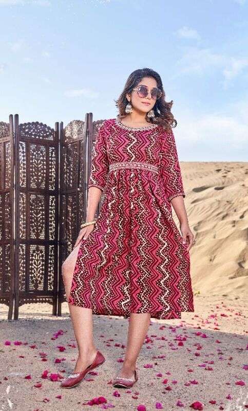 PARI CARNIVAL BY ASLIWHOLESALE RAYON STITCHED KURTI