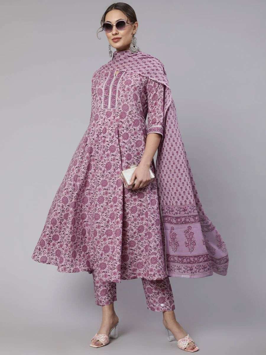 PINK LADY BY ASLIWHOLESALE FLORAL PRINTED COTTON KURTI