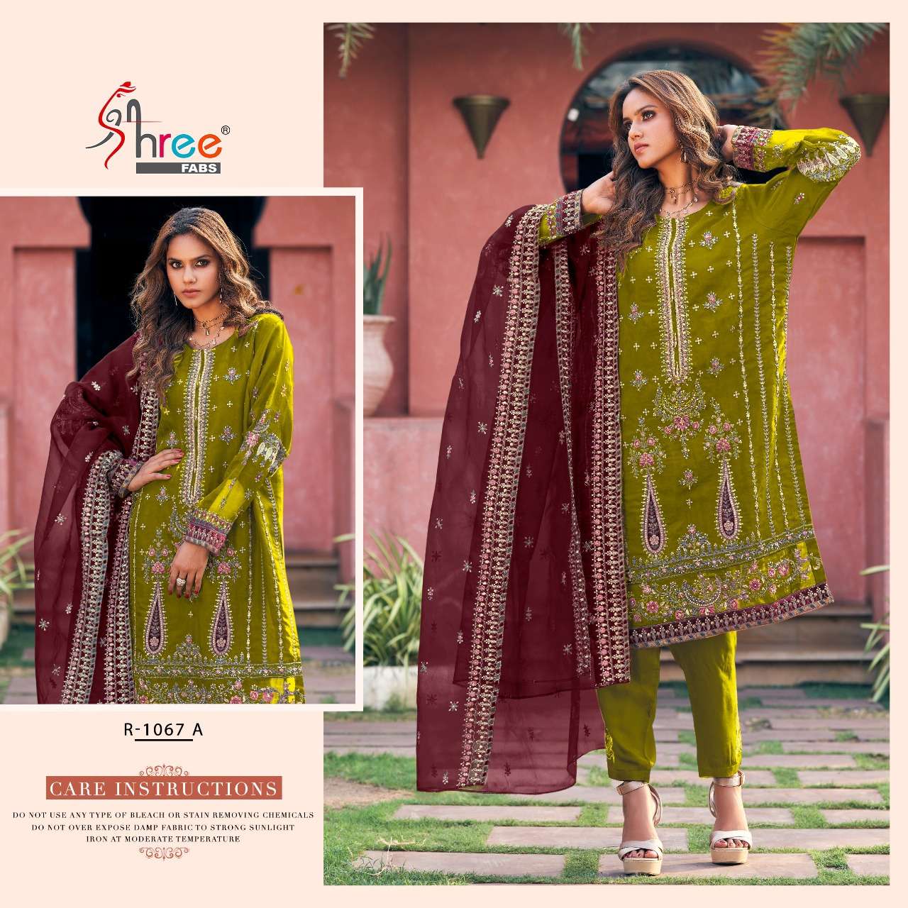 R-1067 COLOURS BY SHREE FABS ORGANZA EMBROIDERY STITCHED PAKISTANI DRESSES