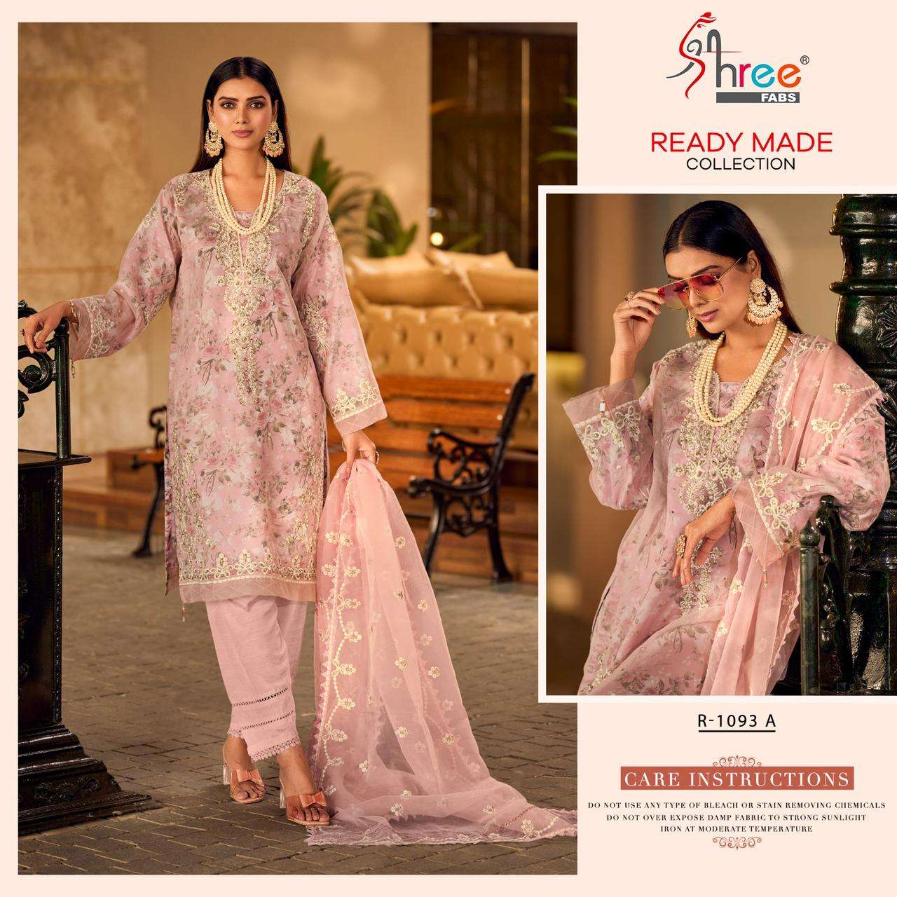 R-1093 COLOURS BY SHREE FABS ORGANZA EMBROIDERY STITCHED PAKISTANI DRESSES