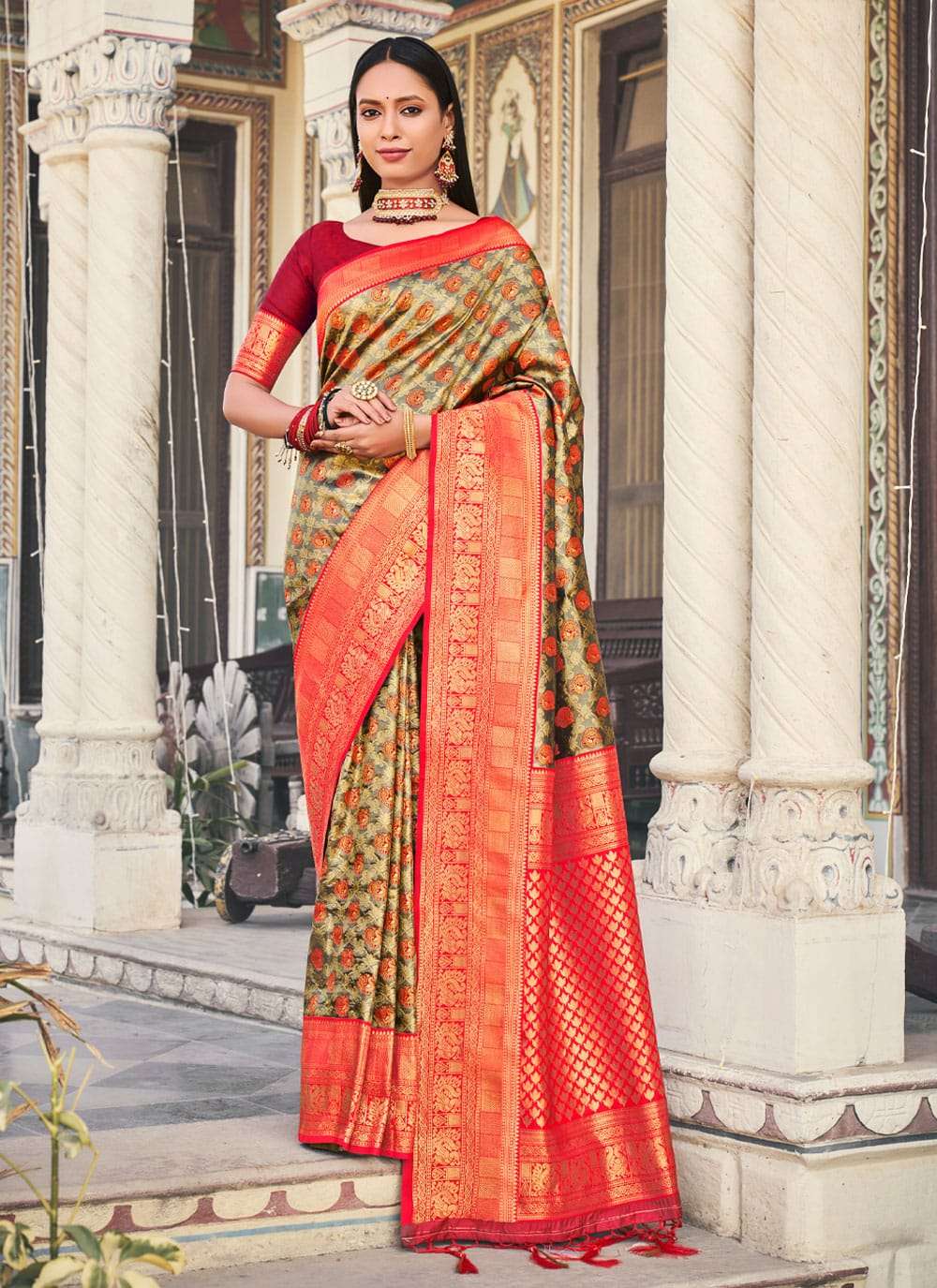 RAJPARI BY SANGAM PRINTS 1001 TO 1006 SERIES KANJIVARAM SILK SAREES