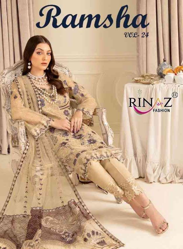 RAMSHA VOL-24 BY RINAZ FASHION 64001 TO 64004 SERIES FAUX GEORGETTE WORK DRESSES